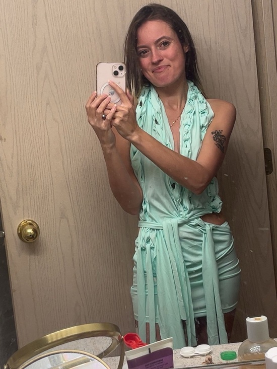 Dresses & Skirts - Braided Halter Mini Dress in Pastel Green